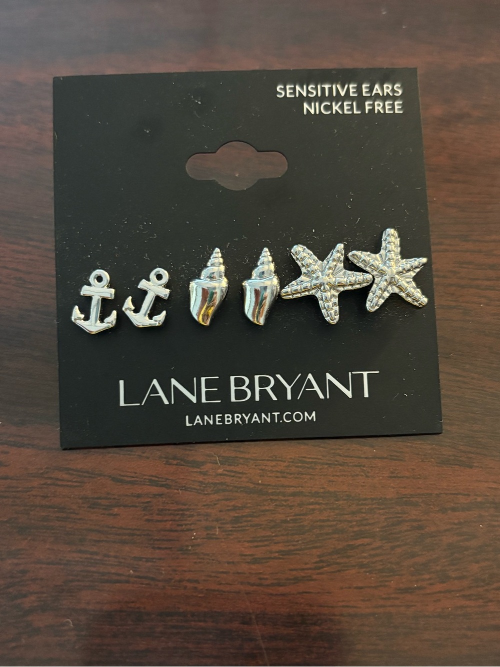 Lane Bryant Silver Tone Nautical Stud Earring Set